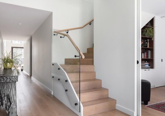 Stairs and entry foyer - Thornbury passive house